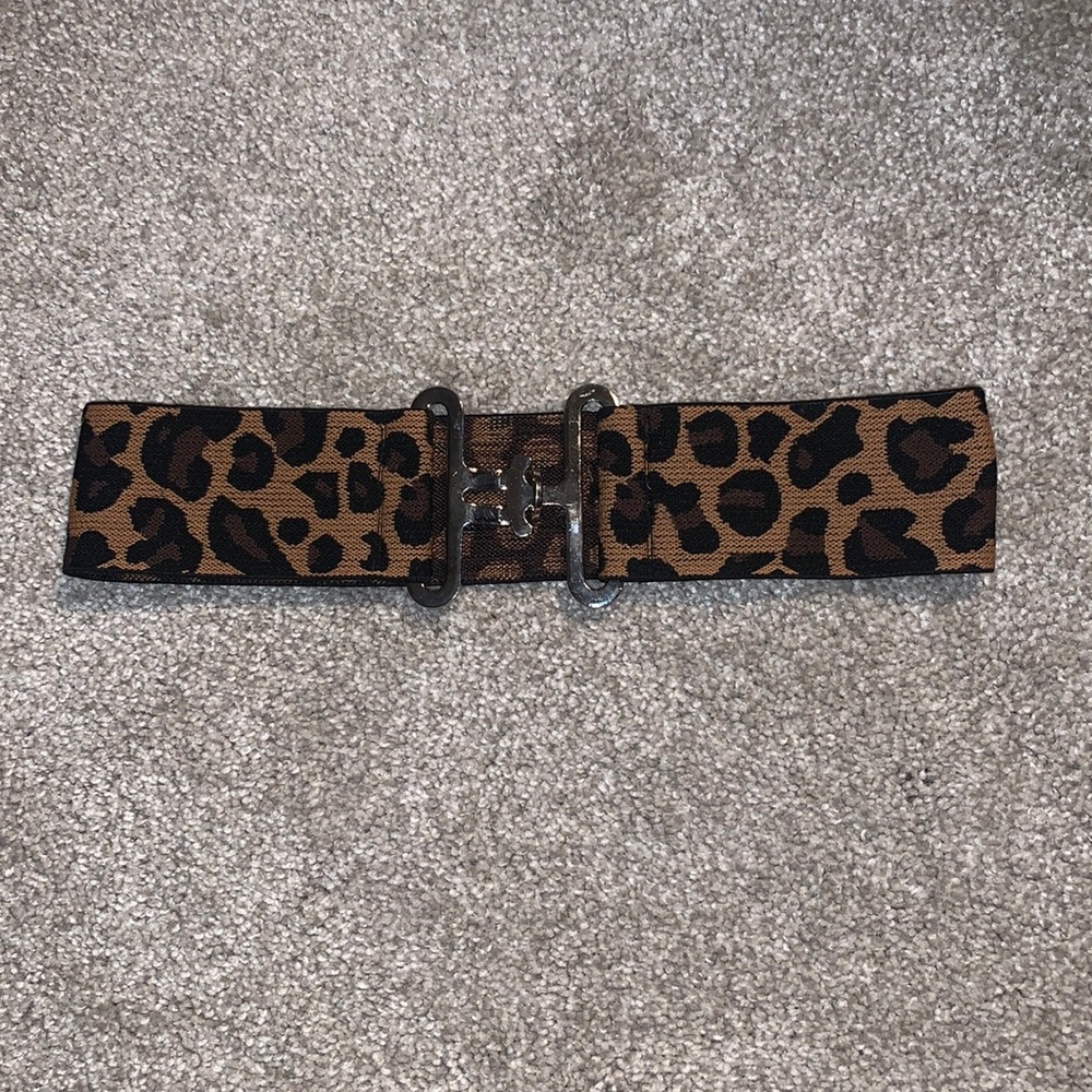 cheetah print elastic equestrian belt